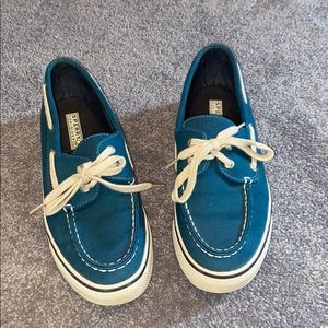 Women’s dark teal Sperrys